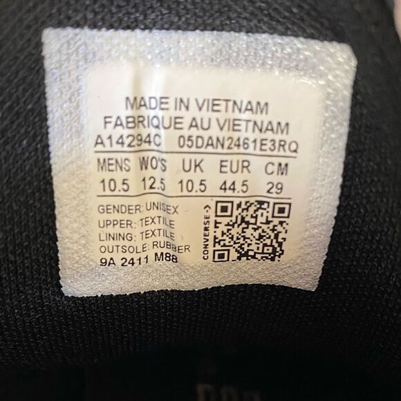 NWB Converse Chuck Taylor All Star High Street Mid Men 10.5 Wm12.5 Papyrus Black - Picture 13 of 15